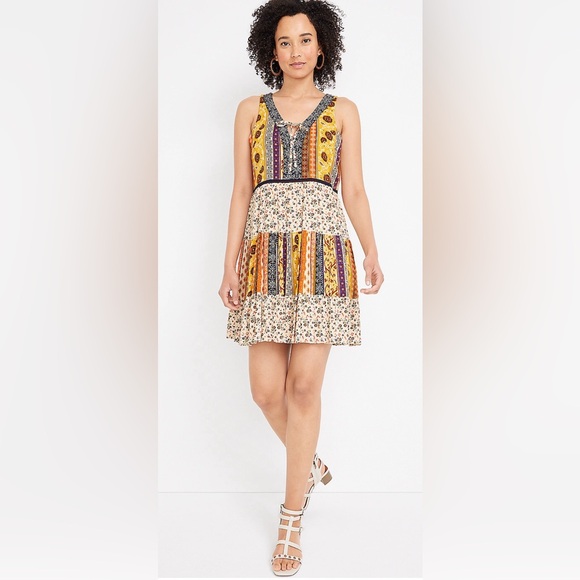 Maurices Dresses & Skirts - Maurices RTV Floral Tiered Babydoll Boho Mini Dress  Sleeveless Size XS